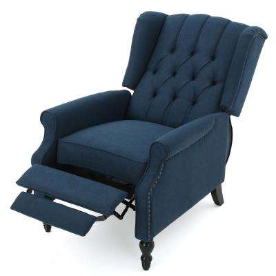 Walter Dark Blue Fabric Recliner